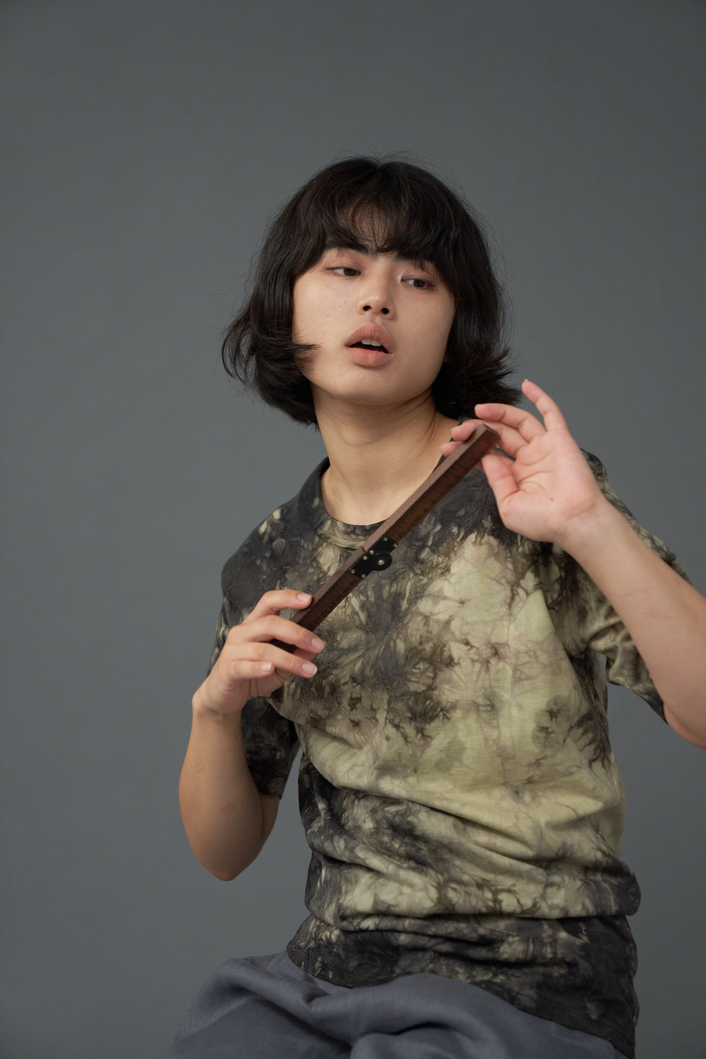 吊り編み度詰めTシャツ